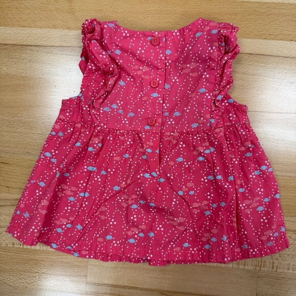 Gymboree Pink Fish Matching Set size 18-24 Months Top and Bloomer Shorts Outfit - Picture 7 of 10